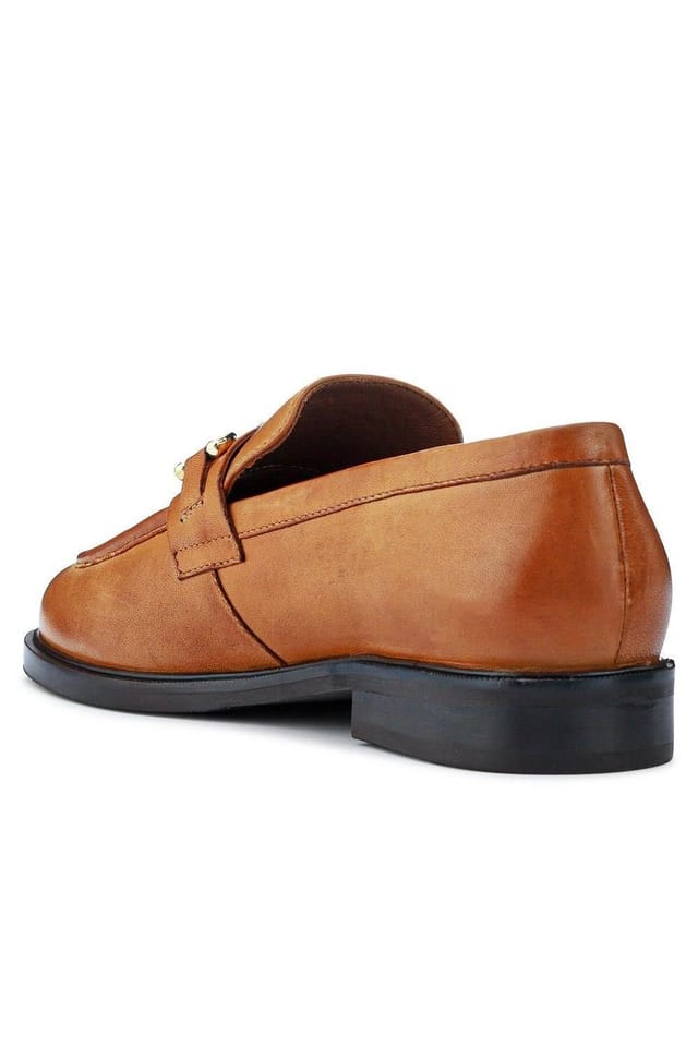 Jones Bootmaker Jones Bootmaker Women's MARI Leather Loafers in Tan - 3