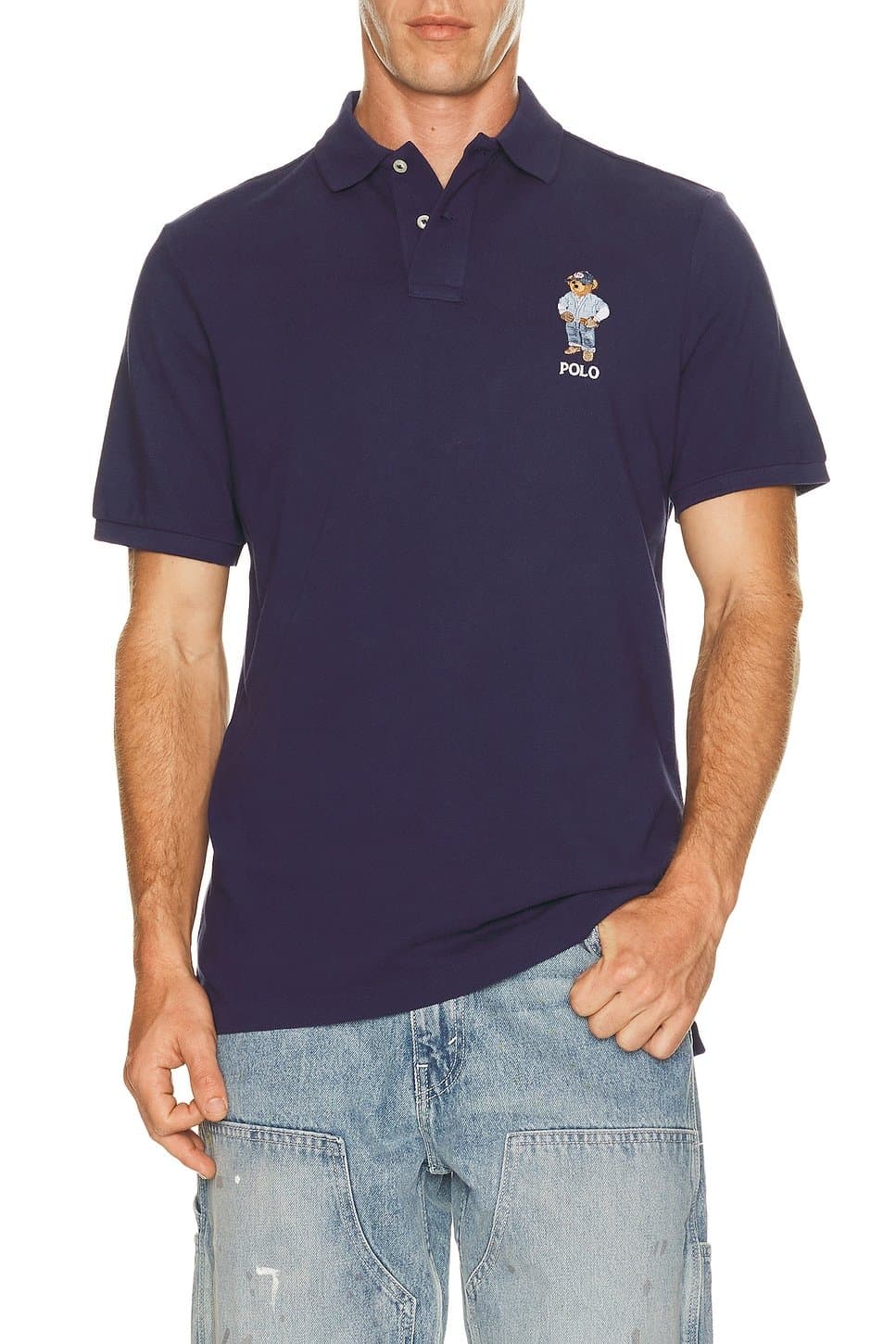 revolve Novelty Denim Bear Polo