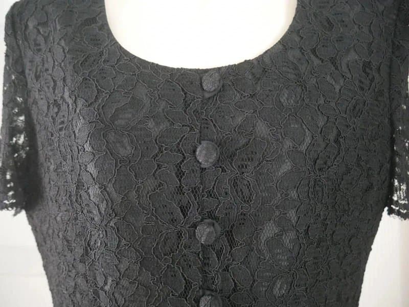 C&A Vintage Black Dress Size 10 New Fast C&A Lace/ Crochet Evening Party Classic