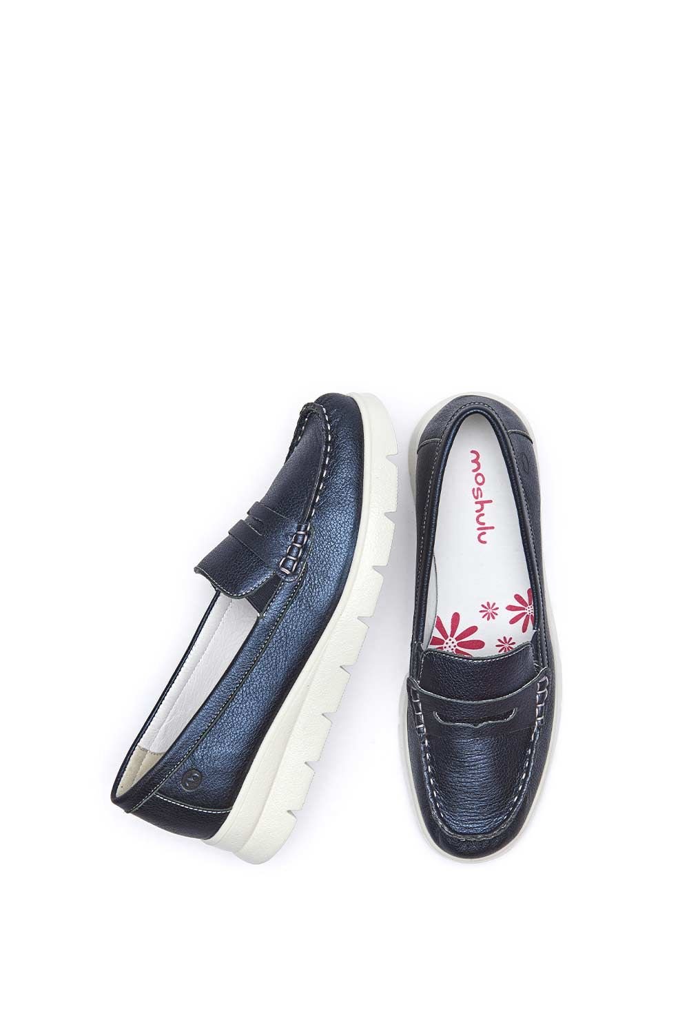 Moshulu Moshulu Women's 'Shearwater' Casual Moccasin Loafer Trainers in Indigo - 2