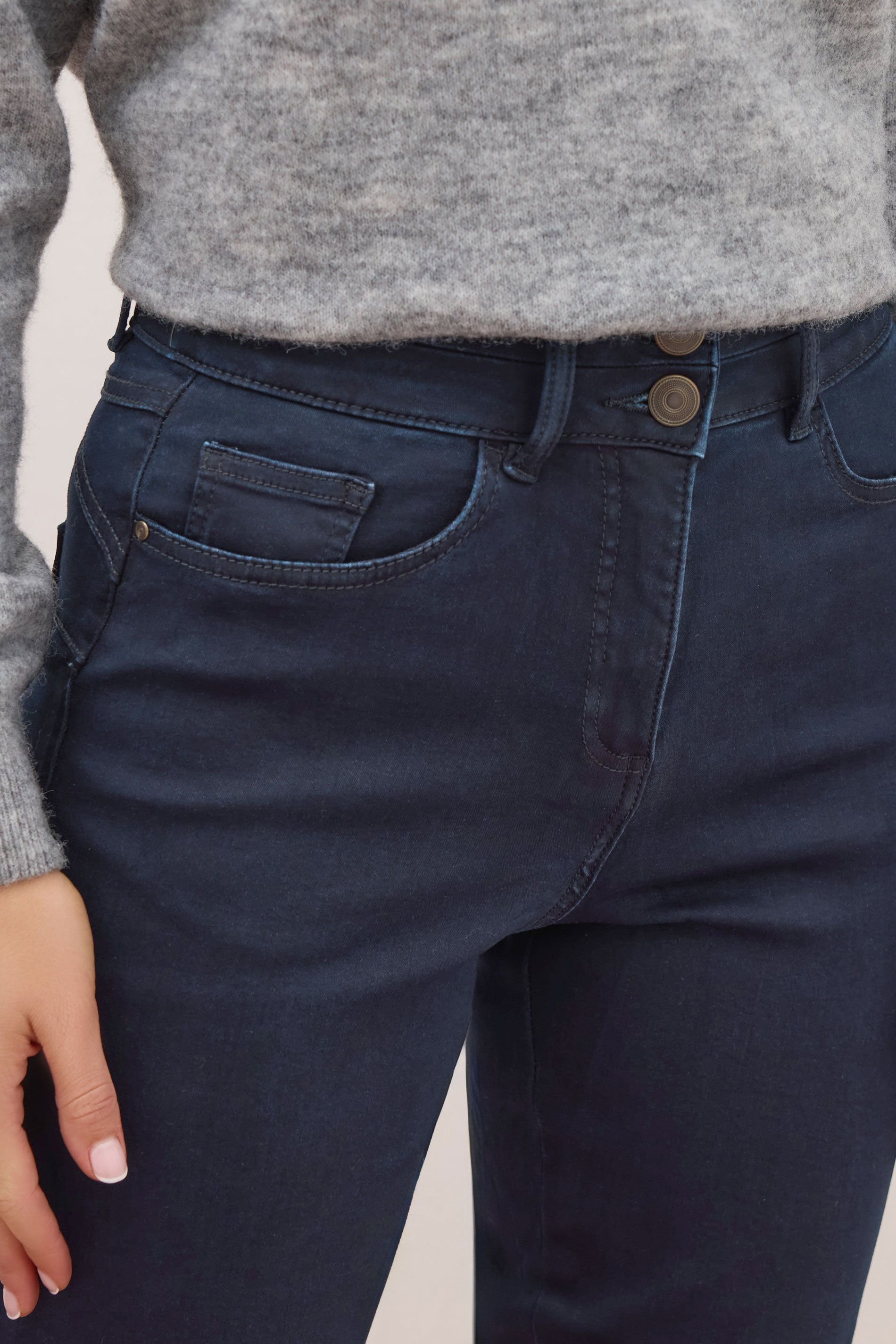 Long Tall Sally Long Tall Sally Women's Tall Premium Slim Leg Jeans in Dark Blue - 3