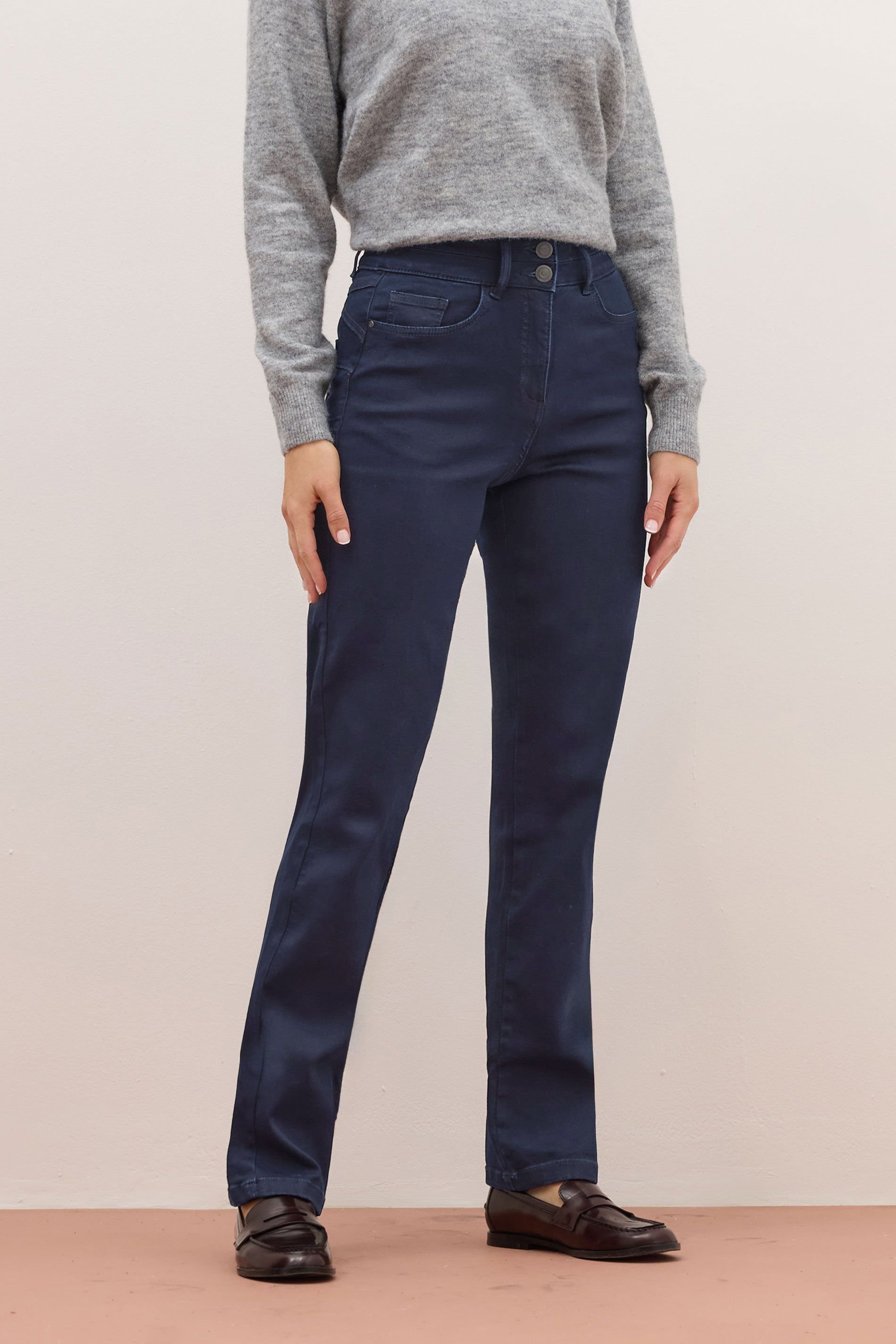 Long Tall Sally Long Tall Sally Women's Tall Premium Slim Leg Jeans in Dark Blue - 4