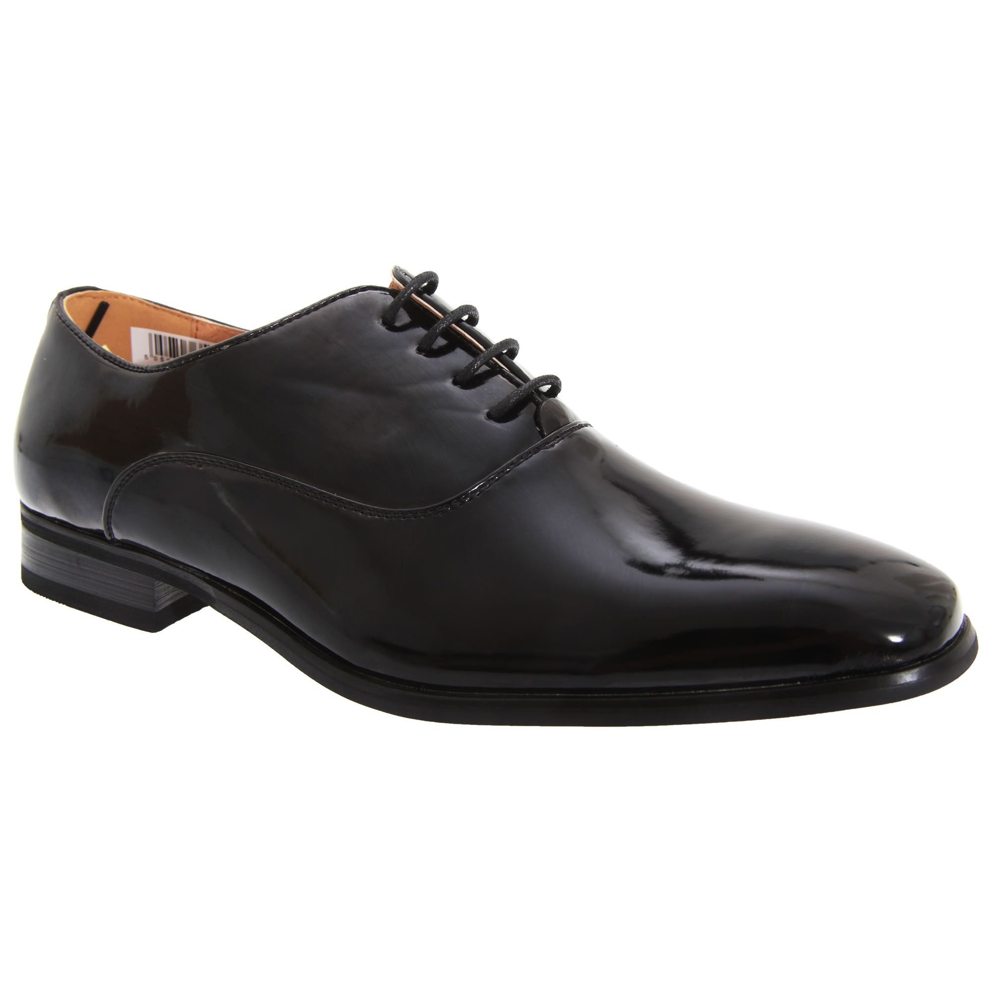 Goor Goor Men's Patent PU With Leather Lining Lace-Up Oxford Tie Dress Shoes in Black - 2