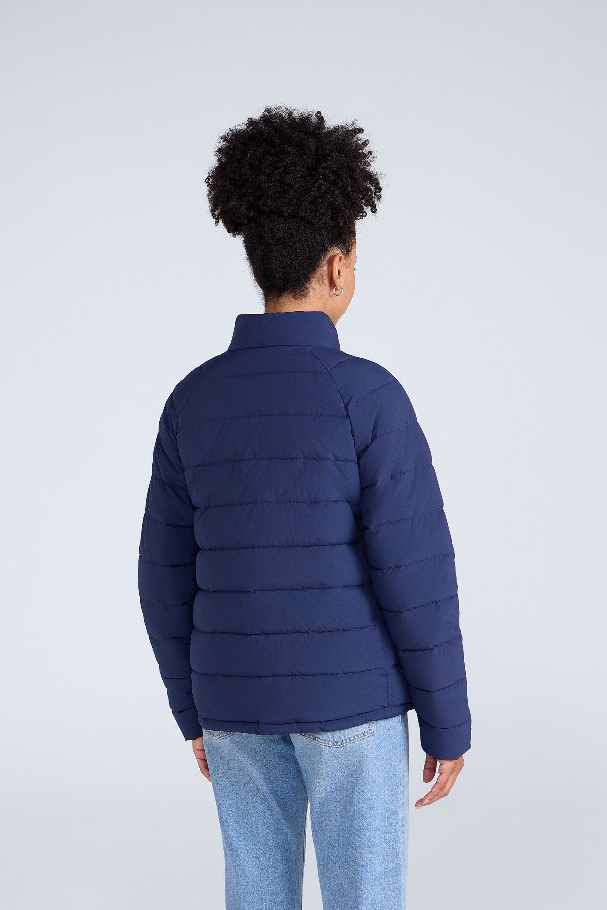 Animal Animal Women's 'Light Cosi' Lightweight Full Zip Warm Padded Outdoor Hoodless Jacket in Navy - 3