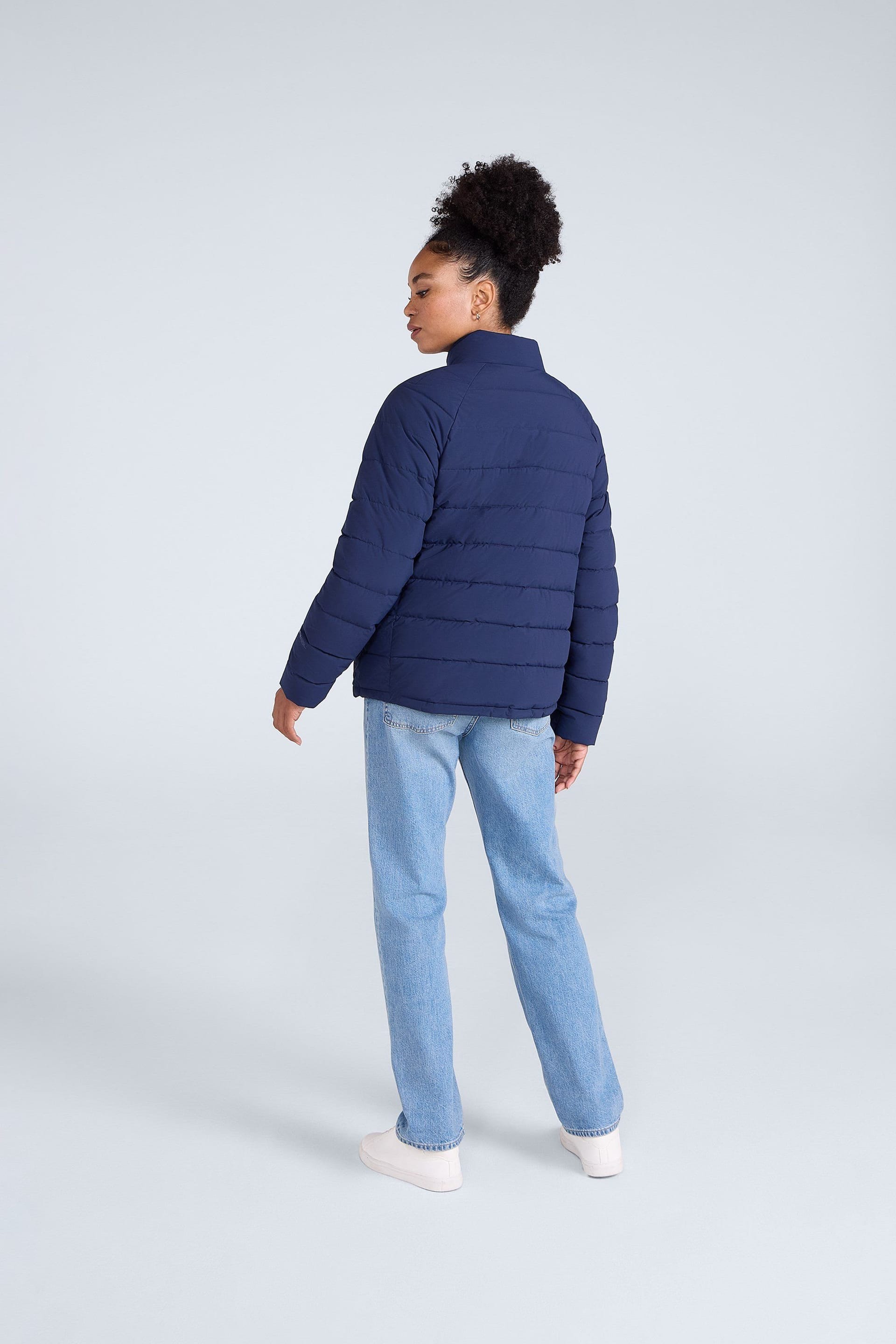 Animal Animal Women's 'Light Cosi' Lightweight Full Zip Warm Padded Outdoor Hoodless Jacket in Navy - 4