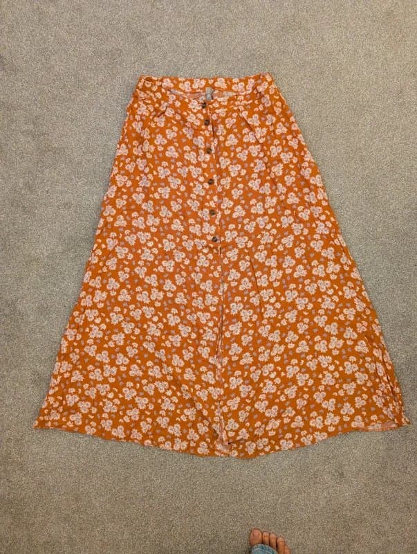 ASOS Orange flowered maxi skirt
