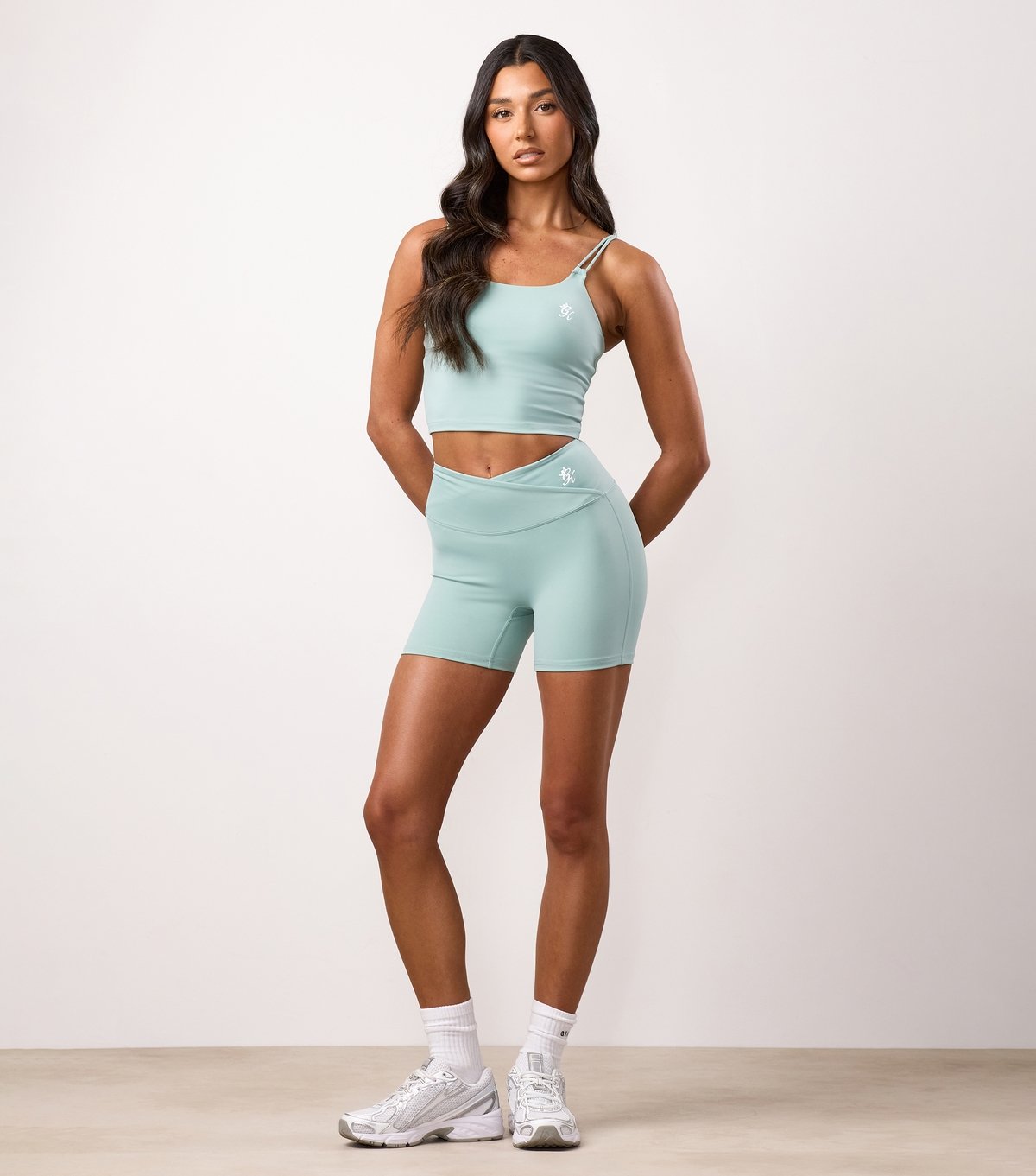 Gym King Women's Light Green Logo Print Longline Tank Top Gym King New Look - 2