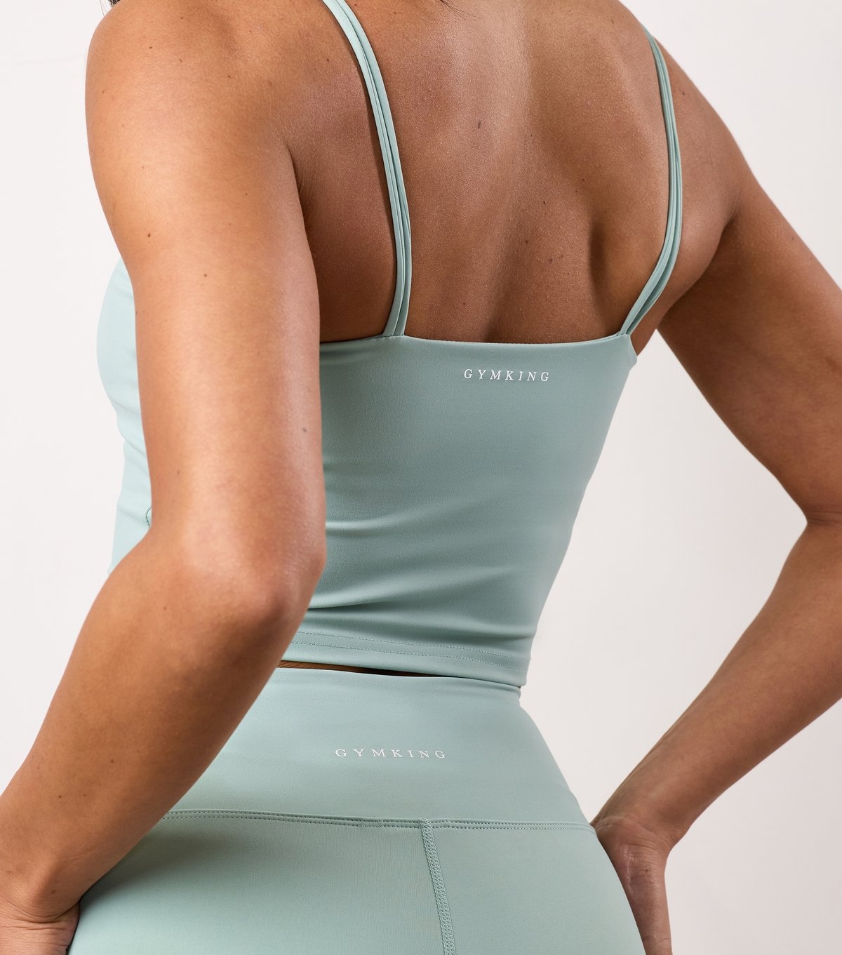 Gym King Women's Light Green Logo Print Longline Tank Top Gym King New Look - 3