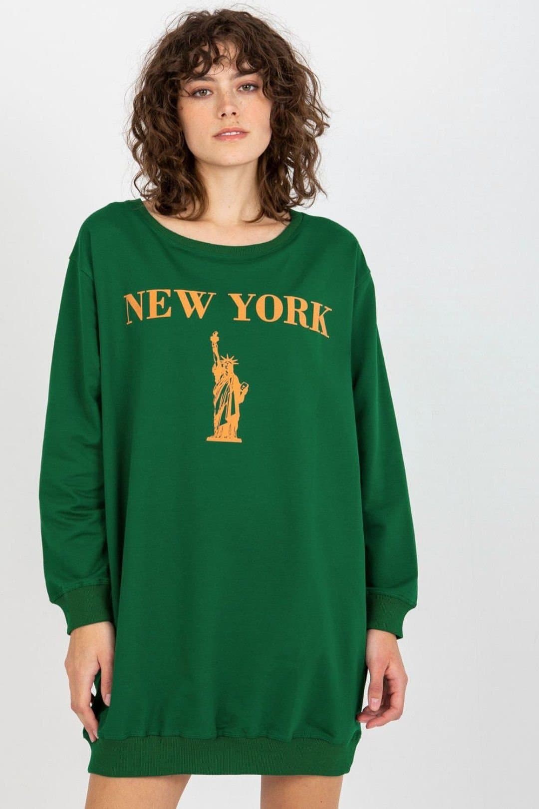 Love Lace Love Lace Women's Oversize Printed Sweatshirt with Long Sleeves in Green
