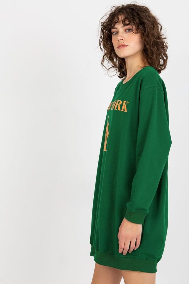 Love Lace Love Lace Women's Oversize Printed Sweatshirt with Long Sleeves in Green - 2