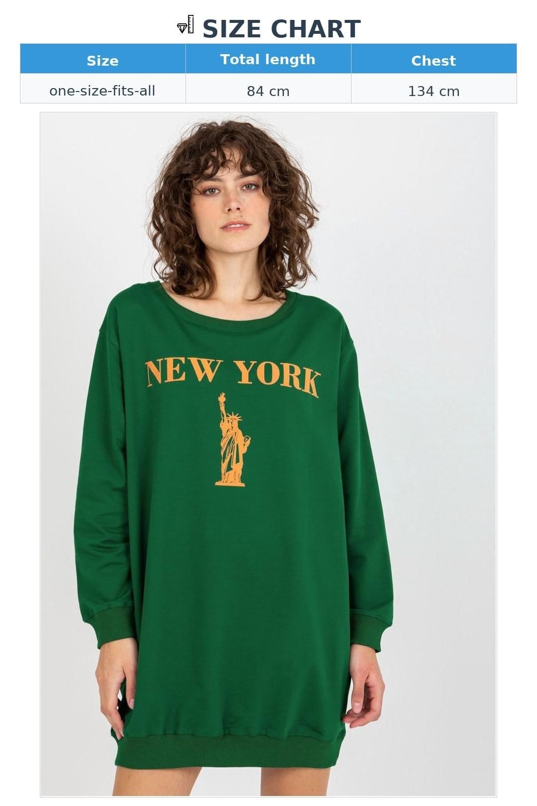 Love Lace Love Lace Women's Oversize Printed Sweatshirt with Long Sleeves in Green - 4