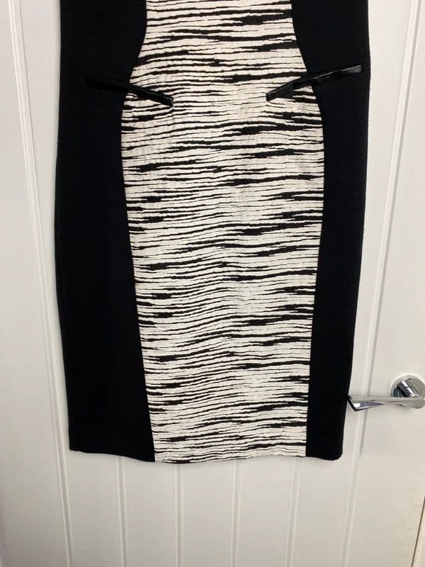 Roman Originals Black & White Pencil Dress - Smart Work Office