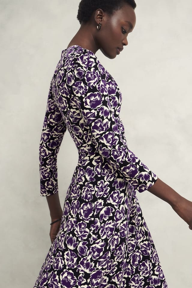 Hobbs London Hobbs London Women's Paige Jersey Midi Dress in Aubergine - 3