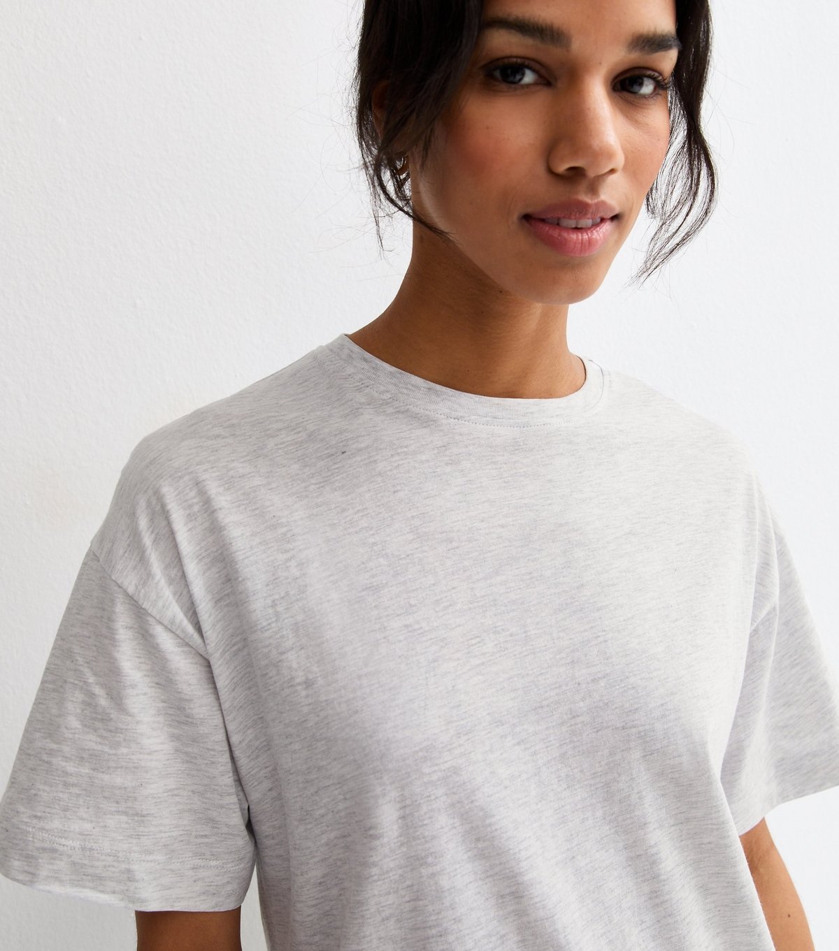 New Look Women's Light Grey Oversized T-Shirt New Look - 2
