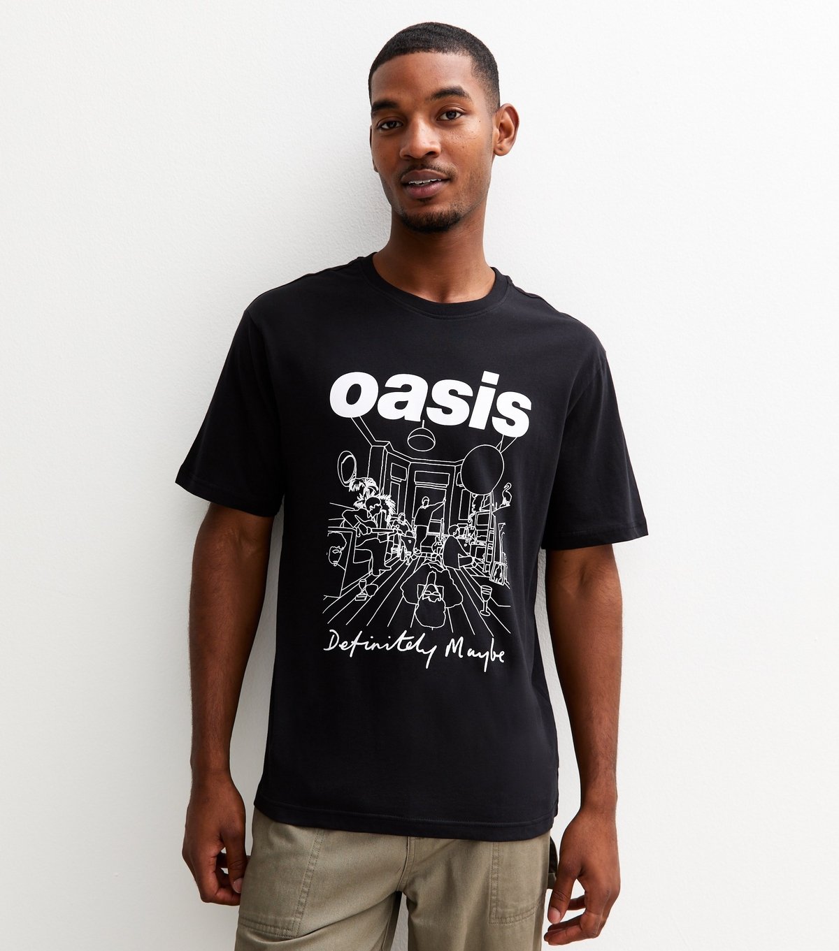 Only and Sons Men's Black Oasis Definitely Maybe Print T-Shirt Only and Sons New Look - 2