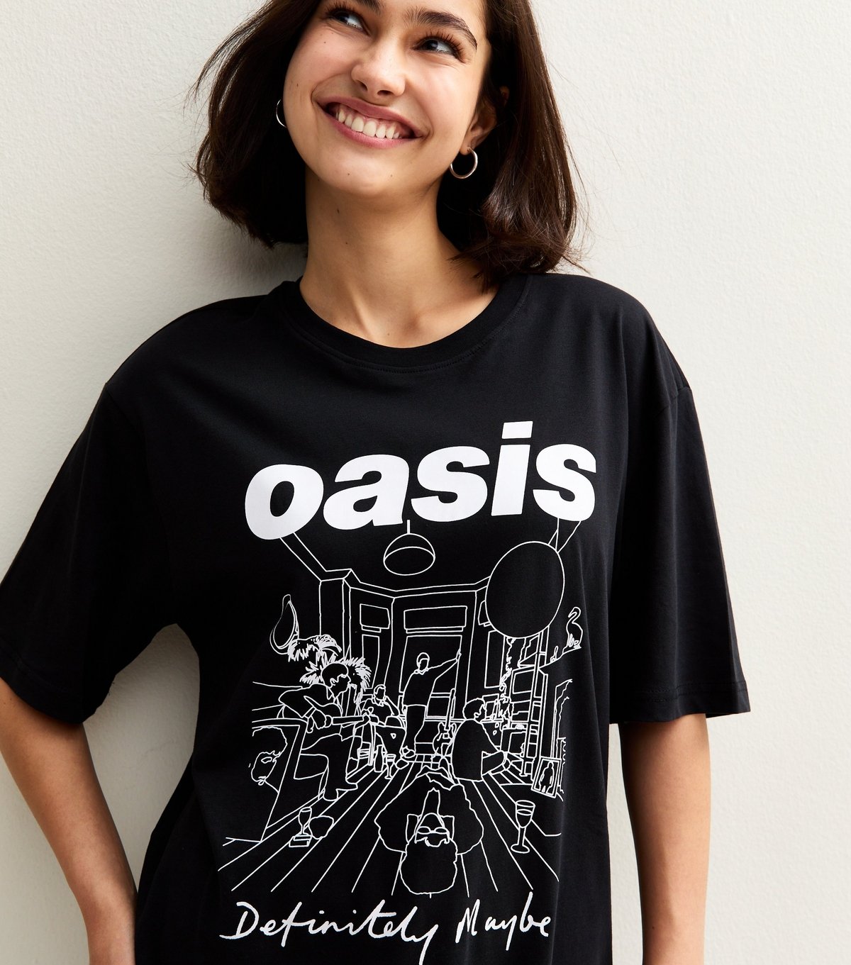 Only and Sons Men's Black Oasis Definitely Maybe Print T-Shirt Only and Sons New Look - 3