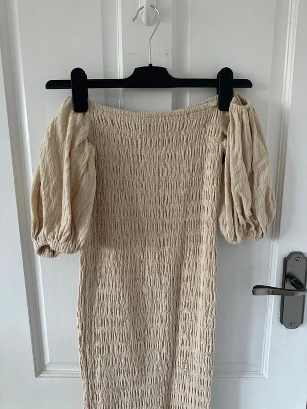 Never Fully Dressed Never fully dressed ruched Bardot dress