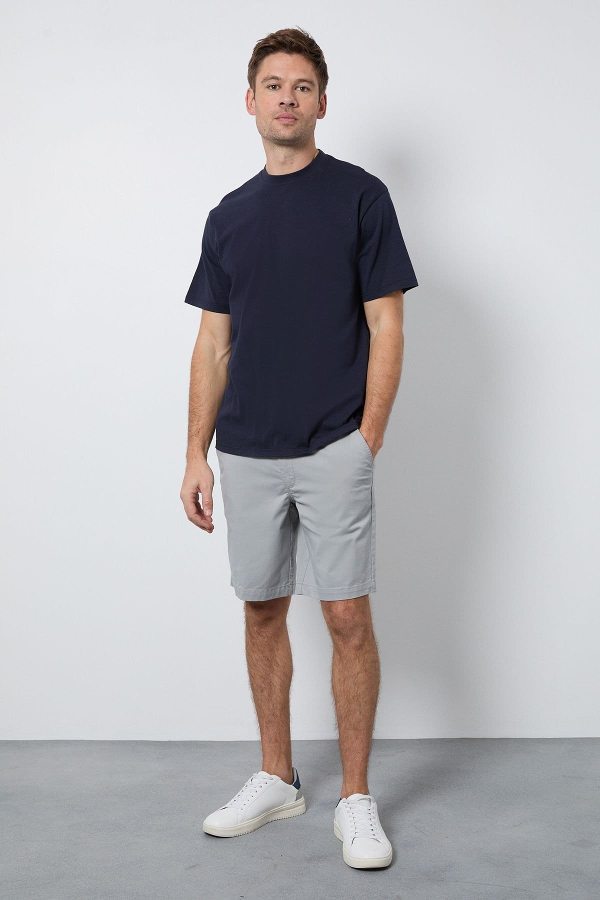 Burton Men's Pale Grey Classic Chino Shorts