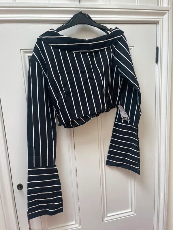 ASOS ASOS Luxe rosette striped cropped top