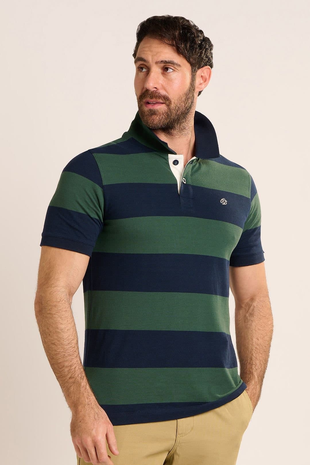 Brakeburn Brakeburn Men's SEDGEBROOK STRIPE PIQUE POLO in Green