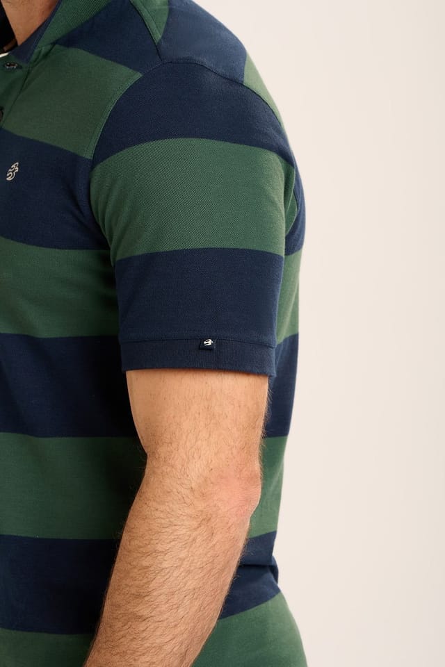Brakeburn Brakeburn Men's SEDGEBROOK STRIPE PIQUE POLO in Green - 3