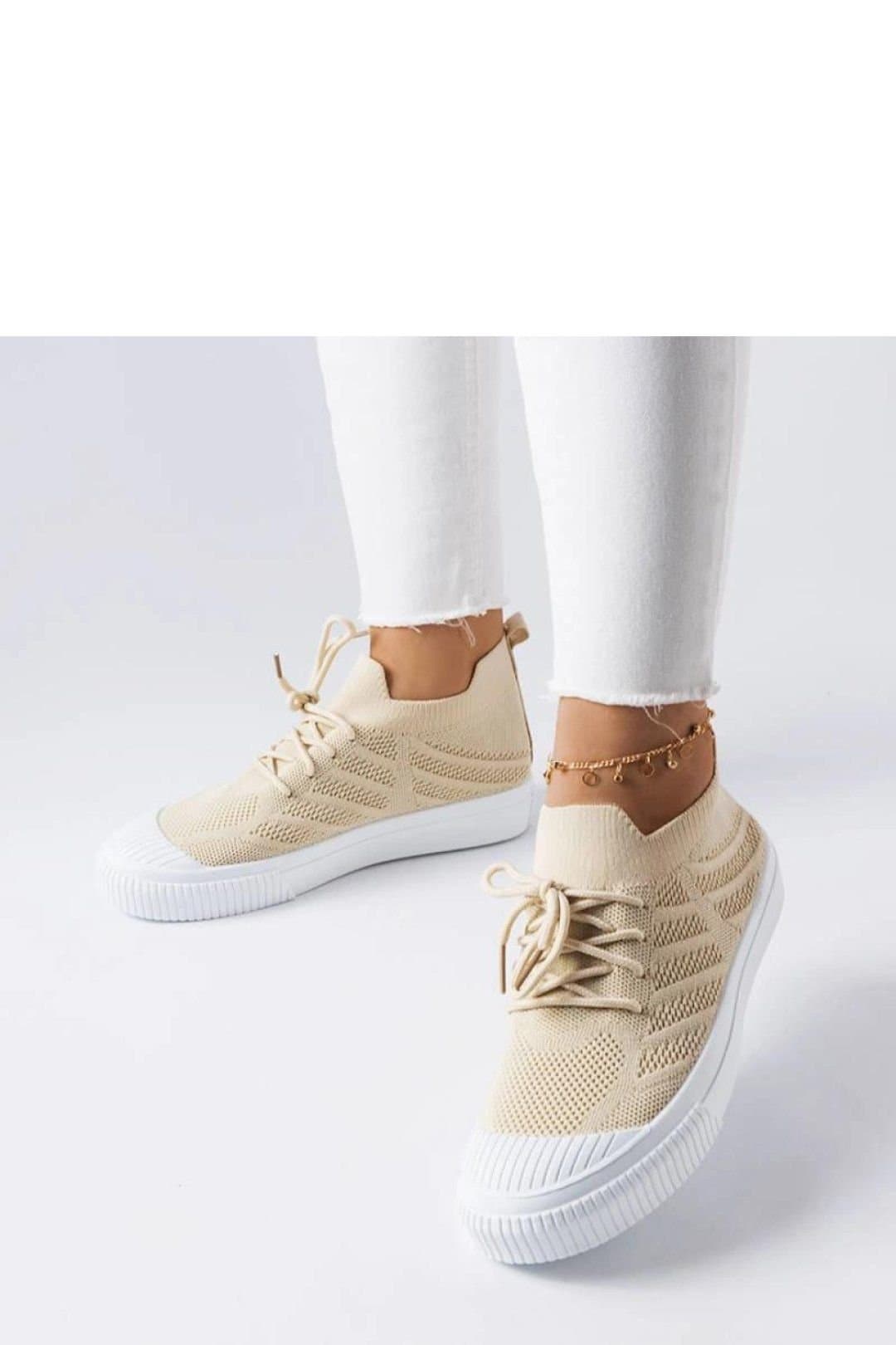 Love Lace Love Lace Women's Ankle High Polaire Sneakers with Cushioned Textile Insole in Beige