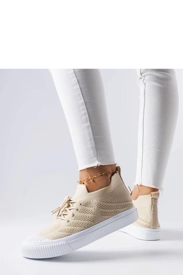 Love Lace Love Lace Women's Ankle High Polaire Sneakers with Cushioned Textile Insole in Beige - 3