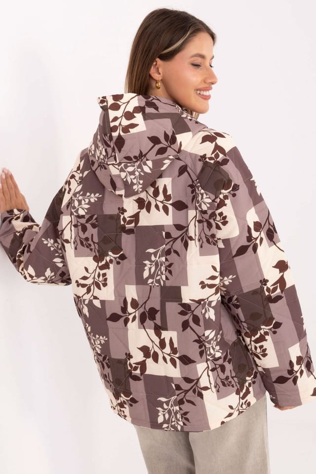 Love Lace Love Lace Women's Colorful Hooded Quilted Jacket for All Seasons in Mauve - 3