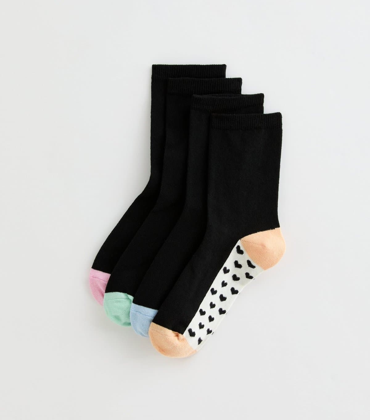 New Look Pack of 4 Black Pastels Ankle Socks New Look