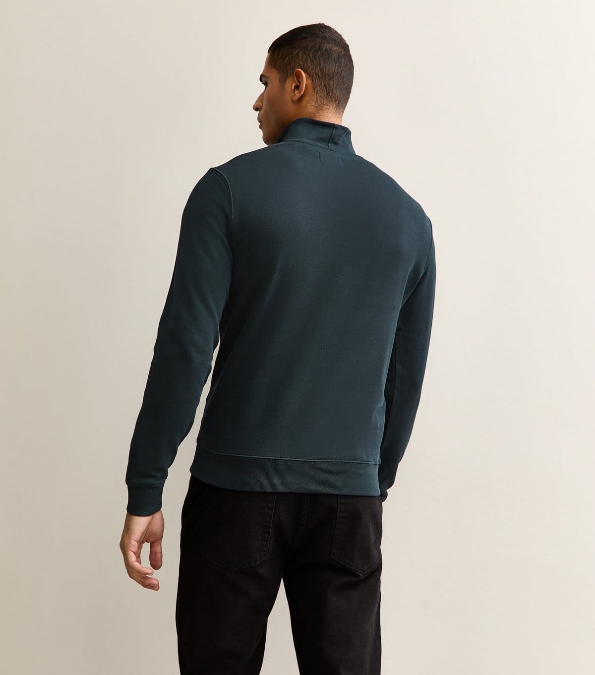 Farah Men's Navy Quarter Zip Logo Embroidered Jumper Farah New Look - 4