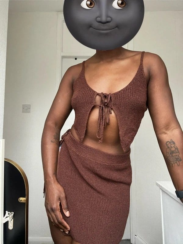 ASOS Design Brown Knit Beachwear Co-ord