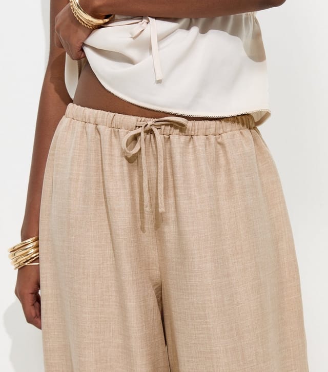 New Look Women's Stone Drawstring Cuffed Trousers New Look - 2