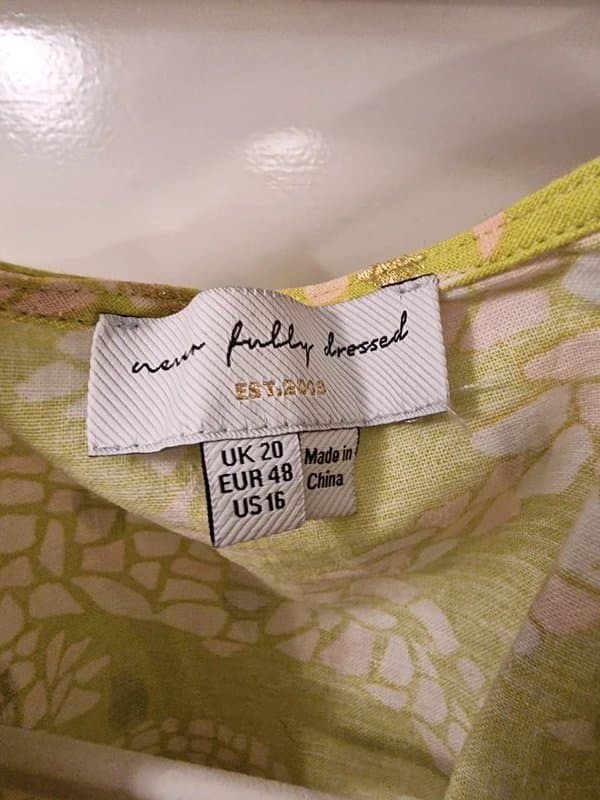 Never Fully Dressed Never Fully Dressed Lindos Dress Lime & Gold Floral size UK 20