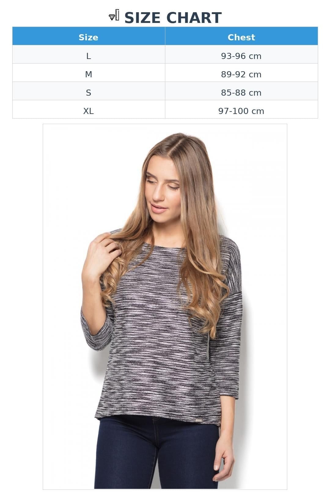 Love Lace Love Lace Women's Melange Loose Blouse with Sheer Back Panel Style 77333 in Grey - 4