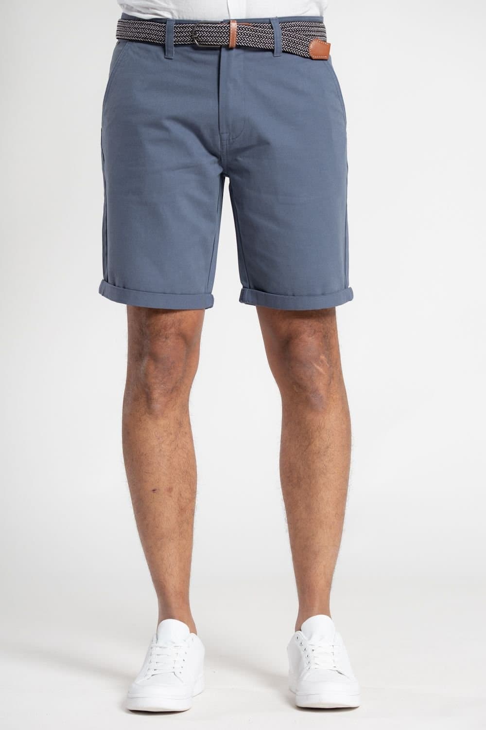 Tokyo Laundry Tokyo Laundry Men's Cotton Belted Chino Shorts in Mid Blue