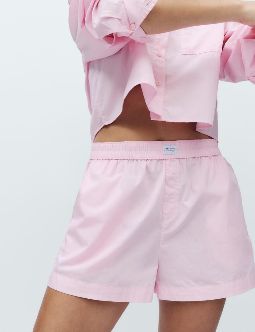 Marks & Spencer M&S Pure Cotton Pyjama Shorts Pink - 1