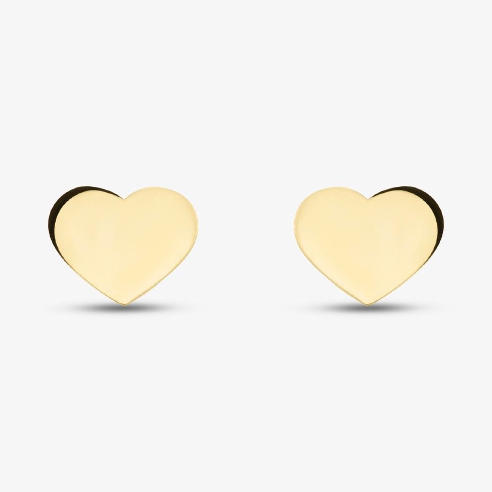 T.H.Baker T.H.Baker Women's 9ct Yellow Gold Contrasting Heart Stud Earrings 1.55.8883 - 2