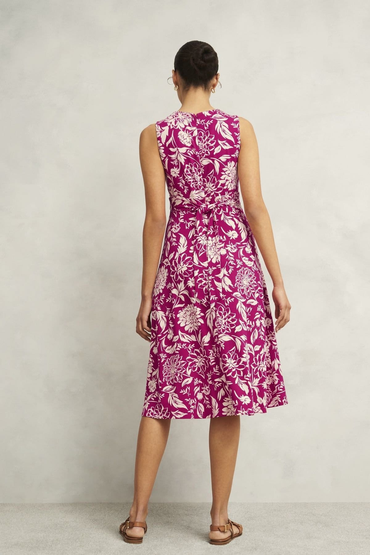 Hobbs London Hobbs London Women's Marylise Floral Print Jersey Dress in Fuchsia - 4