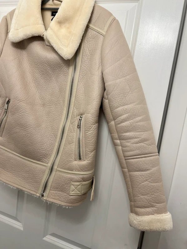 New Look New Look Leather Jacket With Fleece Lining Size Small Very Good Condition - 1