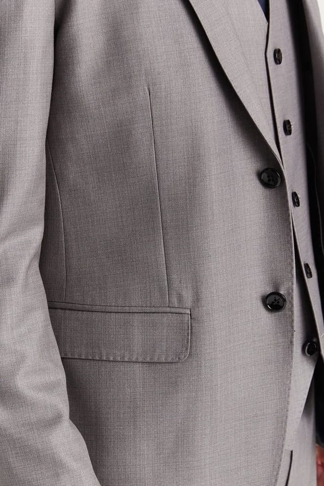 Paul Andrew Paul Andrew Men's Edward 3 Piece Suit Classic Stitch Wedding Summer Prom Dress in Grey - 3