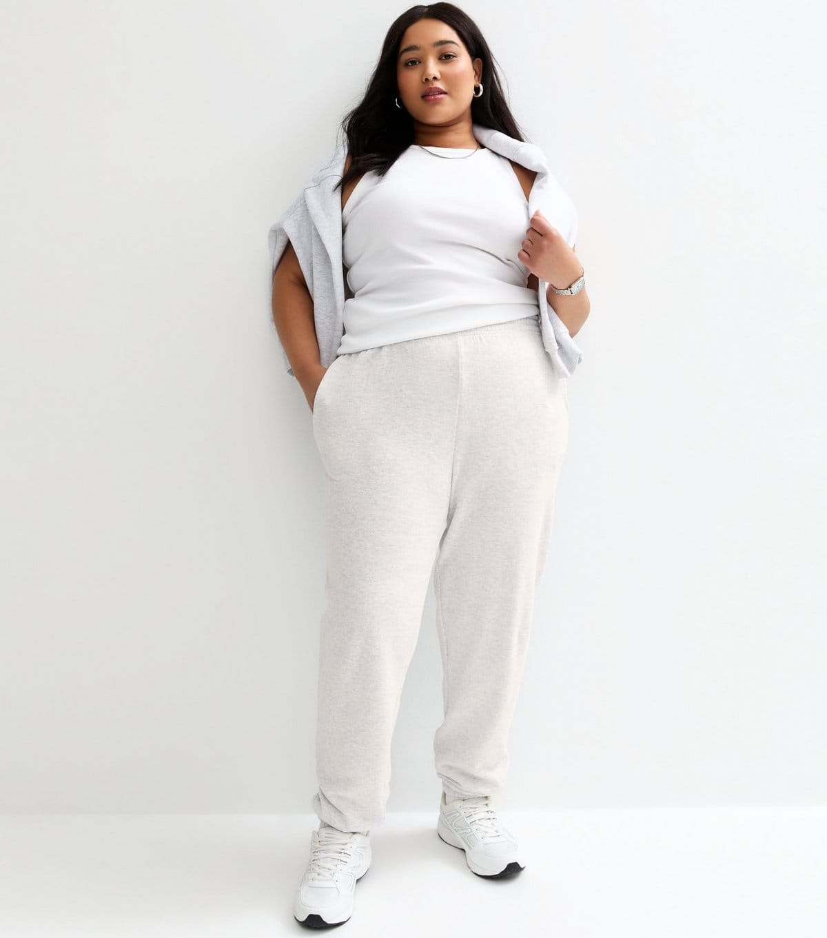 New Look Plus Size Grey Jersey Joggers