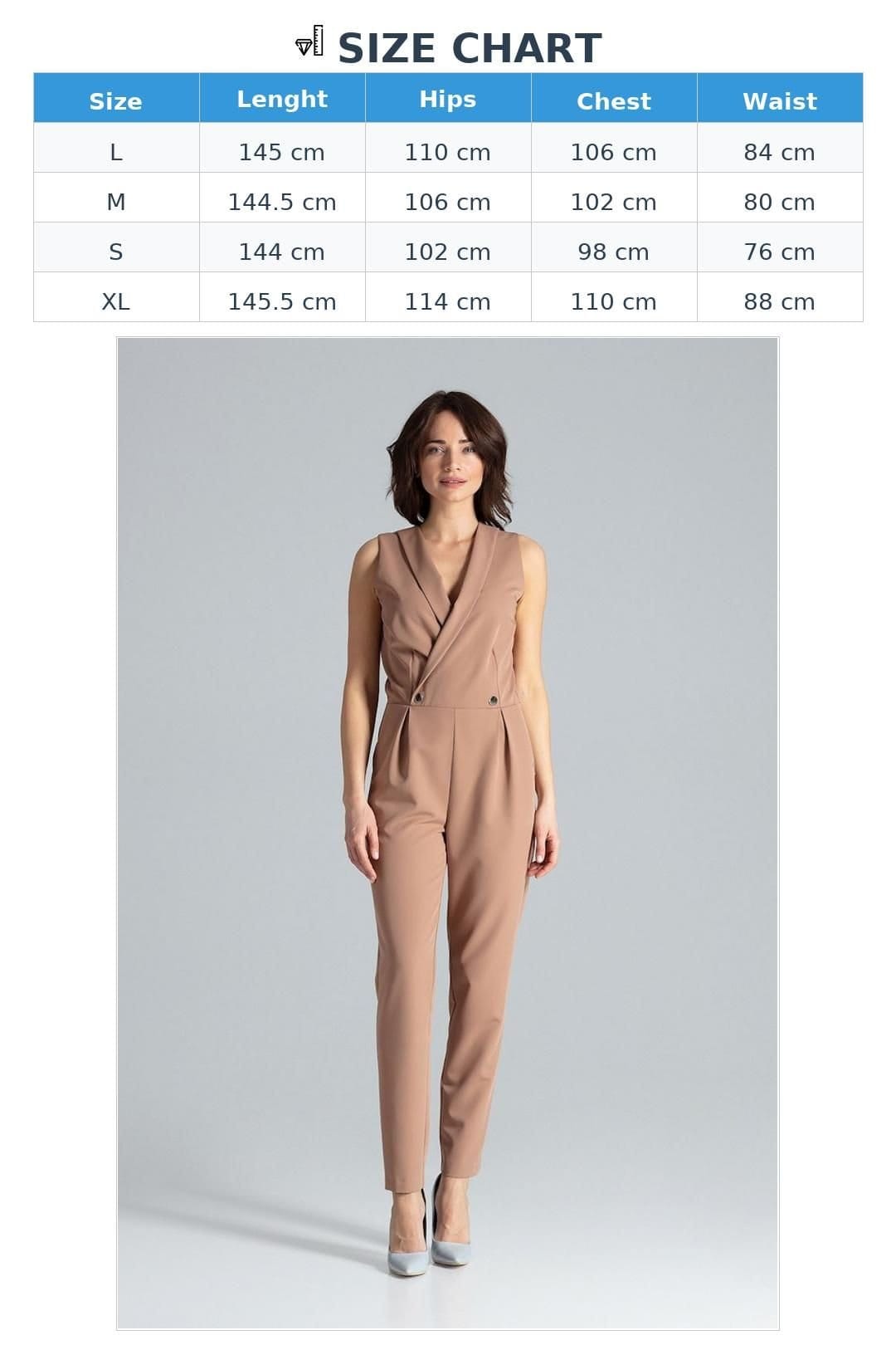 Love Lace Love Lace Women's Classic Sleeveless Jumpsuit with Envelope Neckline in Brown - 4