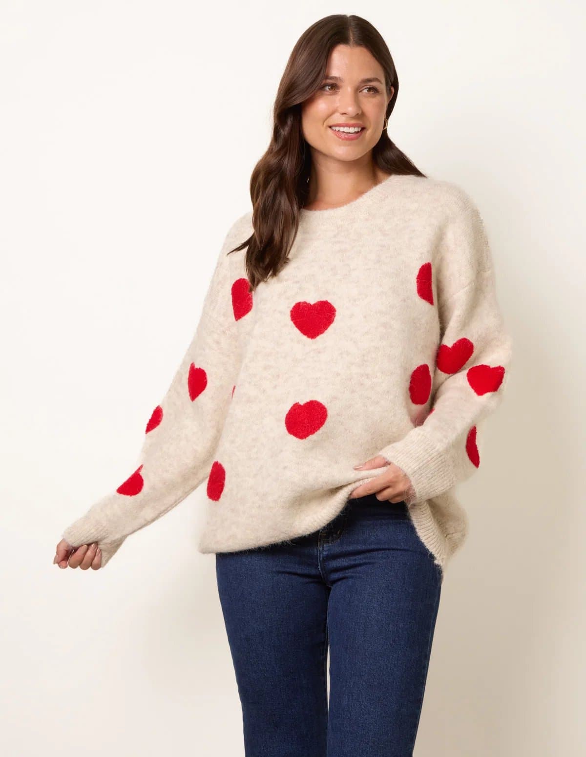 Blue Vanilla Heart Crew Neck Knit Jumper