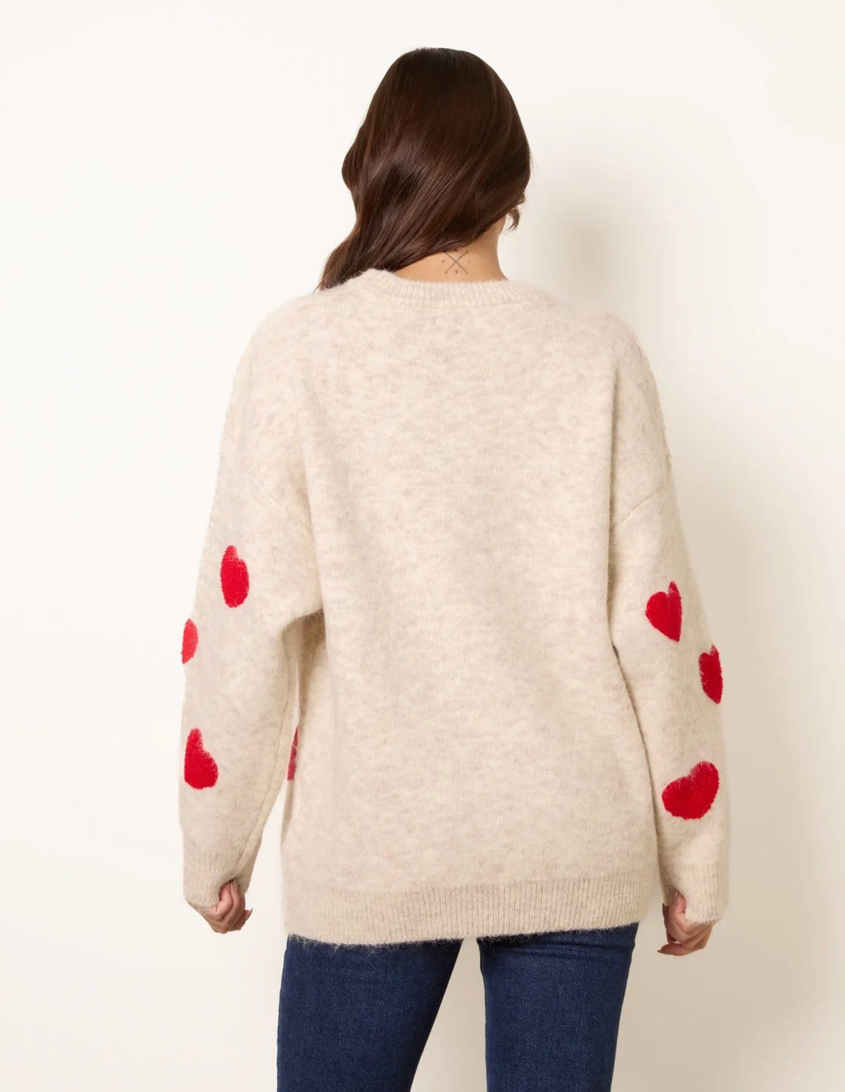 Blue Vanilla Heart Crew Neck Knit Jumper - 4