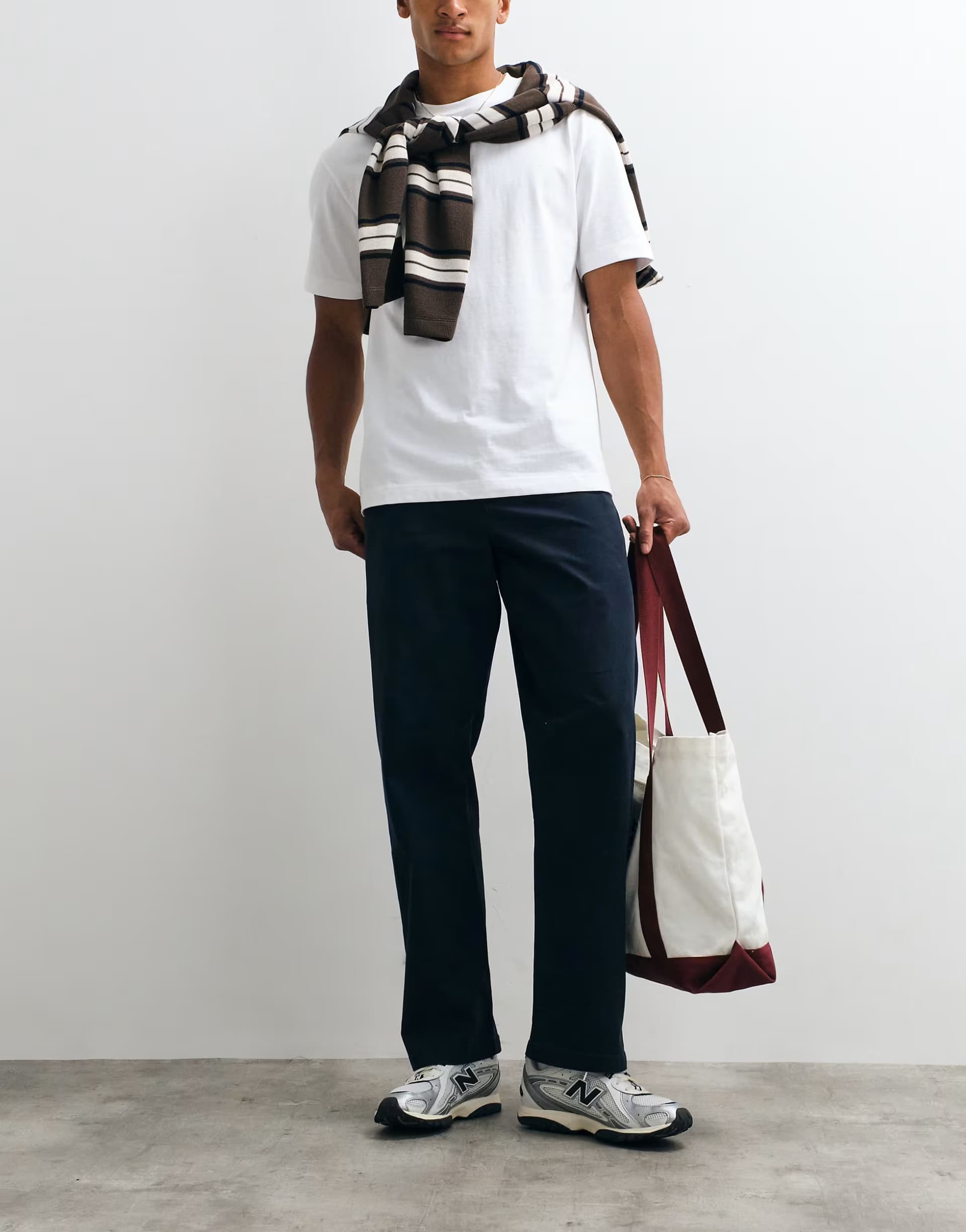 ASOS Cotton On baggy chino trouser in navy