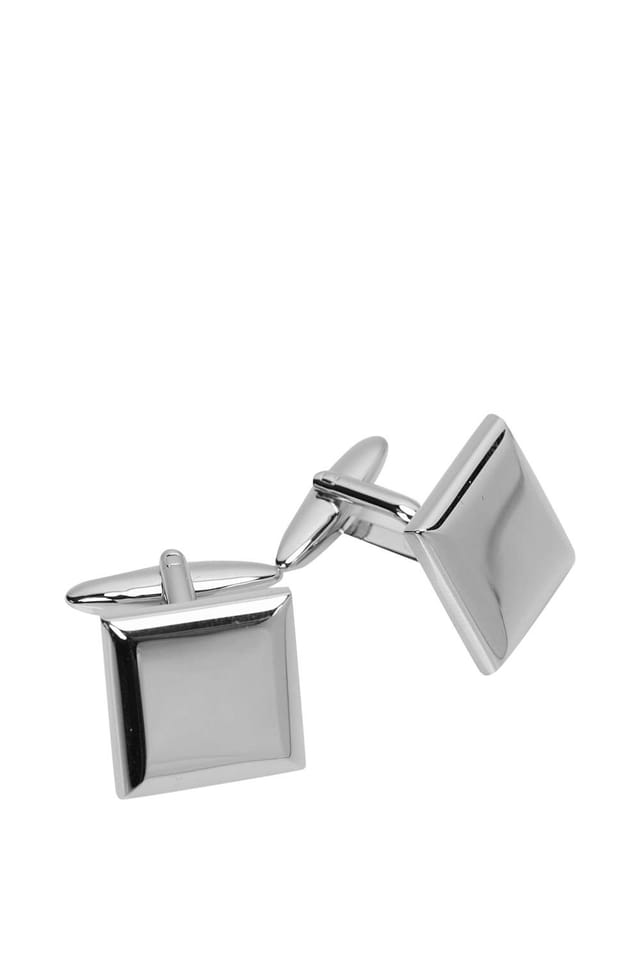 Harvey Makin Harvey Makin Men's Plain Square Cufflinks in Engravable Box in Metallic Silver - 2