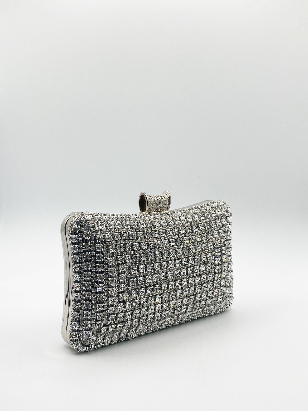 SVNX SVNX Women's Silver Diamante Clutch Bag - 2