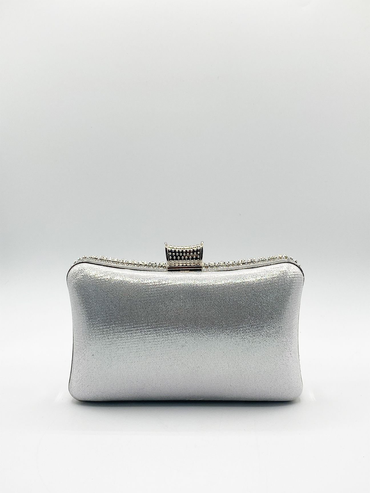 SVNX SVNX Women's Silver Diamante Clutch Bag - 3