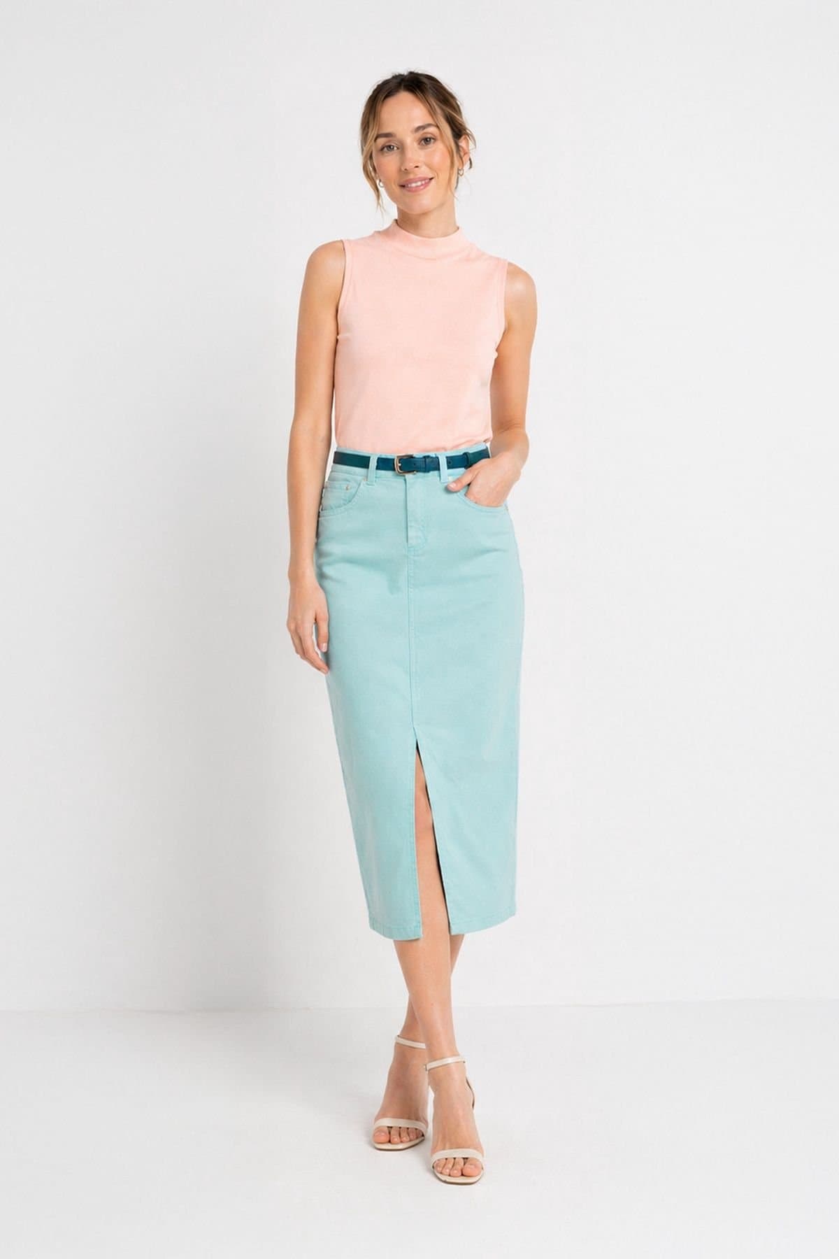 Kettlewell Kettlewell Women's Denim Skirt in Duck Egg Blue