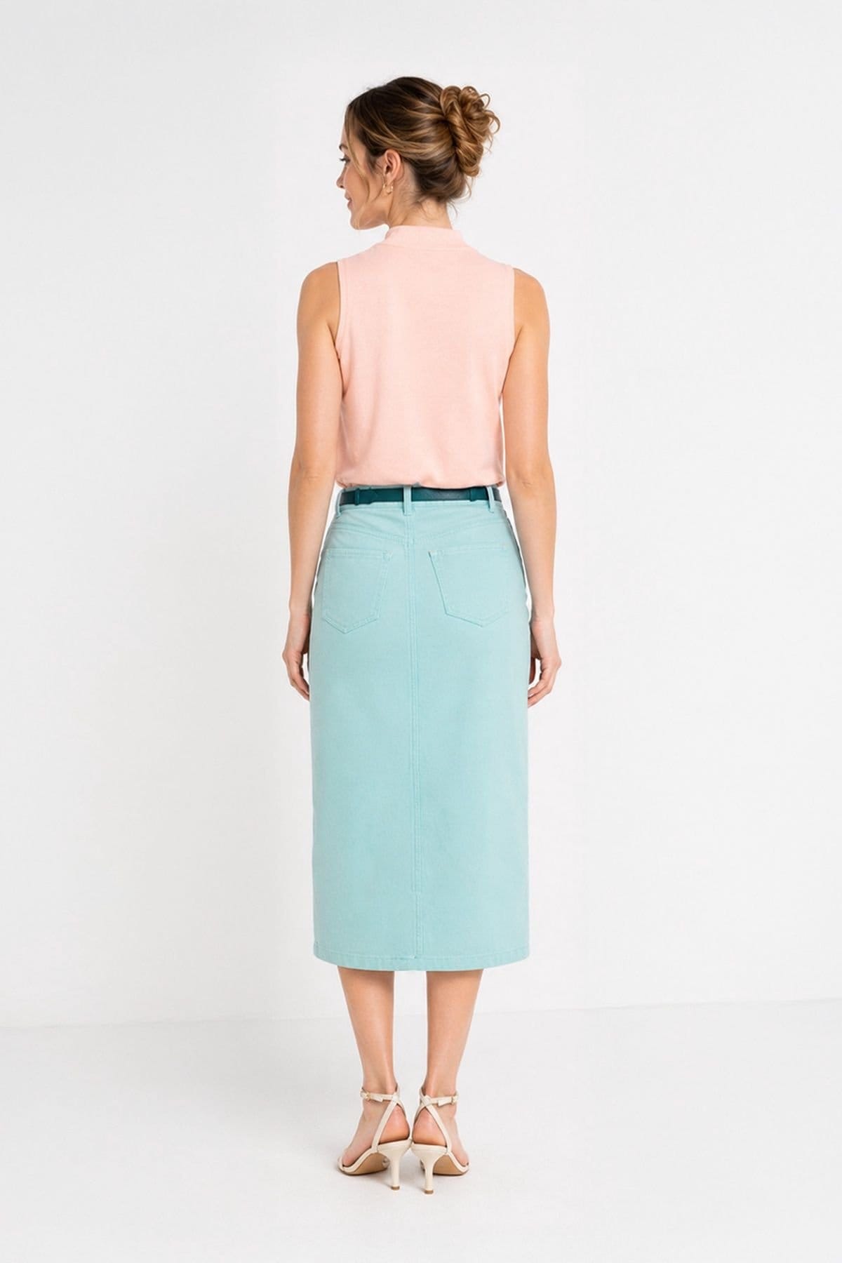 Kettlewell Kettlewell Women's Denim Skirt in Duck Egg Blue - 4
